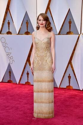 Emma Stone arrives on the red carpet for the 89th annual Academy Awards at the Dolby Theatre in the Hollywood section of Los Angeles on February 26, 2017.  LAP2017022765 KEVINxDIETSCH