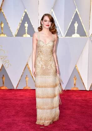 Emma Stone arrives on the red carpet for the 89th annual Academy Awards at the Dolby Theatre in the Hollywood section of Los Angeles on February 26, 2017.  LAP2017022771 KEVINxDIETSCH