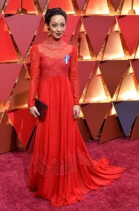 Actress Ruth Negga arrives on the red carpet for the 89th annual Academy Awards at the Dolby Theatre in the Hollywood section of Los Angeles on February 26, 2017.  LAP20170226850 JIMxRUYMEN