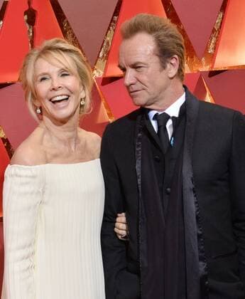 Musician Sting (R) and producer Trudie Styler arrive on the red carpet for the 89th annual Academy Awards at the Dolby Theatre in the Hollywood section of Los Angeles on February 26, 2017.  LAP20170226085 JIMxRUYMEN