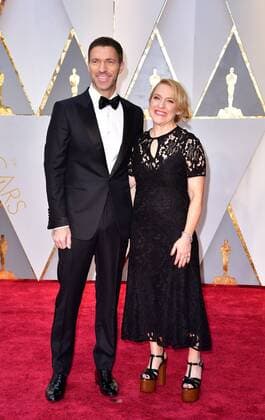 Travis Knight and Arianne Sutner arrive on the red carpet for the 89th annual Academy Awards at the Dolby Theatre in the Hollywood section of Los Angeles on February 26, 2017.  LAP2017022863 KEVINxDIETSCH