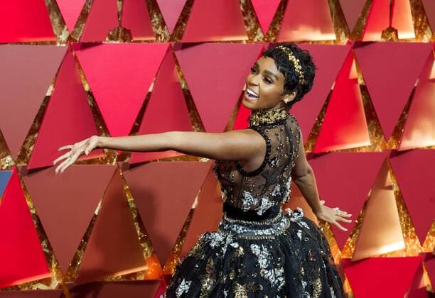 (170227) -- LOS ANGELES, Feb. 26, 2017 -- Actress Janelle Monae arrives for the red carpet of the 89th Academy Awards at the Dolby Theater in Los Angeles, the United States, on Feb. 26, 2017. )(gj) U.S.-LOS ANGELES-OSCAR-RED CARPET YangxLei 