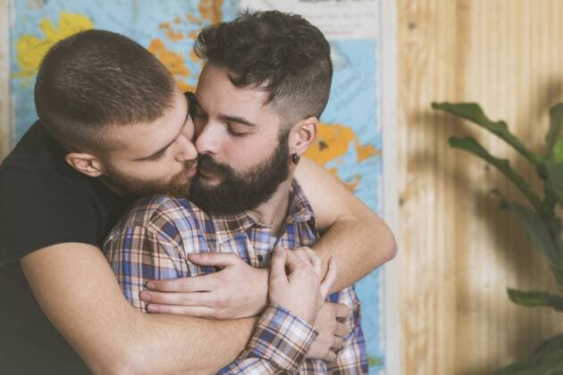 Young gay couple in love model released Symbolfoto property released  RTBF00682