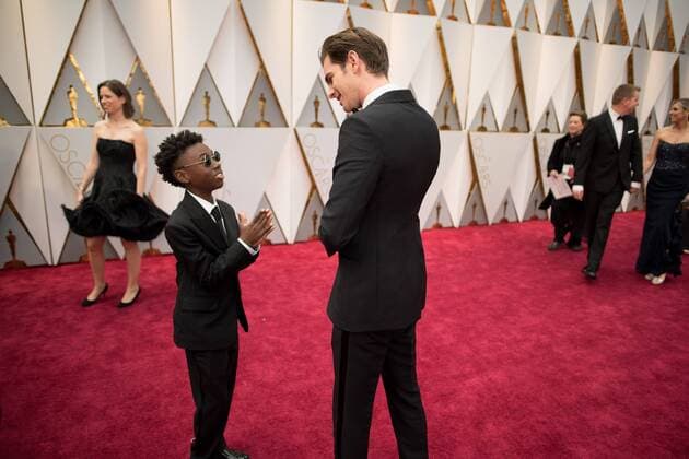 Feb 26, 2017 - Hollywood, California, U.S. - Alex R. Hibbert and Oscar-nominee ANDREW GARFIELD arrive at The 89th Oscars at the Dolby Theatre in Hollywood, CA on Sunday, February 26, 2017. Hollywood U.S. - ZUMAz03_ 20170226_sho_z03_788 Copyright: xToddxWawrychukx