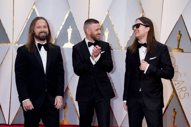 Feb 26, 2017 - Hollywood, California, U.S - Oscar-nominees MAX MARTIN, JUSTIN TIMBERLAKE, and KARL JOHAN SCHUSTER arrive at The 89th Oscars at the Dolby Theatre in Hollywood, CA on Sunday, February 26, 2017. Hollywood U.S - ZUMAz03_ 20170226_sho_z03_464 Copyright: xMikexBakerx