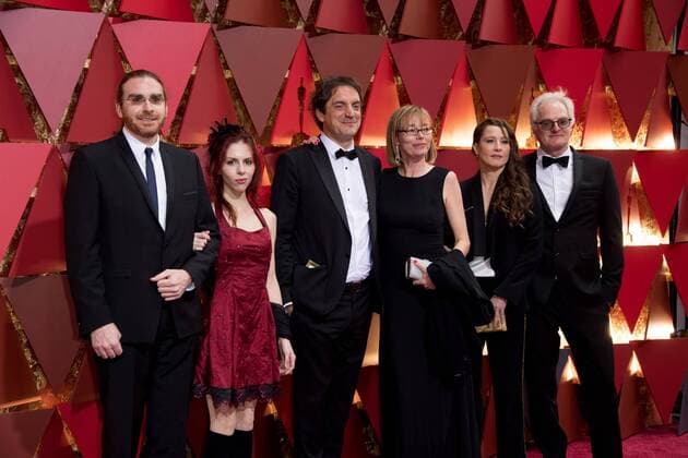 Feb 26, 2017 - Hollywood, California, U.S - Oscar nominees, Bernard Gareipy, Sylvain Bellemare and Claude La Haye, arrive with guests on the red carpet of The 89th Oscars at the Dolby Theatre in Hollywood, CA on Sunday, February 26, 2017. Hollywood U.S - ZUMAz03_ 20170226_sho_z03_261 Copyright: xAMPASx