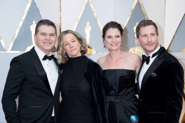 Feb 26, 2017 - Hollywood, California, U.S - Dan Levine (far left) and Aaron Ryder (far right), Oscar nominees, arrive with guests on the red carpet of The 89th Oscars at the Dolby Theatre in Hollywood, CA on Sunday, February 26, 2017. Hollywood U.S - ZUMAz03_ 20170226_sho_z03_259 Copyright: xAMPASx