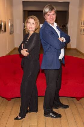 Bilder des Tages Annette Frier und Wolfgang Bergmann (Geschaeftsfuehrer ARTE D) - Premiere der 10-teiligen ARTE Doku-Reihe Ach, Europa! im Maison de France in Berlin am 28.02.2017. ARTE Doku-Reihe Ach, Europa!