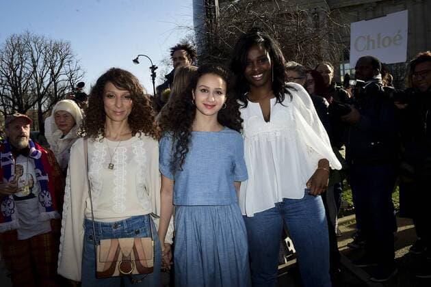 Houda Benyamina Oulaya Amamra et Deborah Lukumuena CELEBRITES : Ankunft - Defile Chloe - Paris - 02 03 2017 JBAutissier Panoramic 