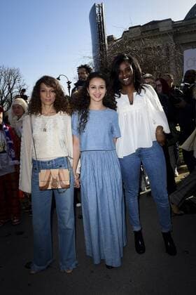 Houda Benyamina Oulaya Amamra et Deborah Lukumuena CELEBRITES : Ankunft - Defile Chloe - Paris - 02 03 2017 JBAutissier Panoramic 