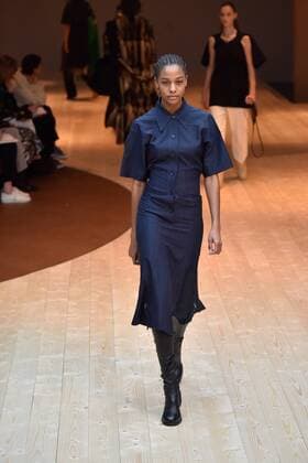 PARIS, March 5, 2017 -- A model presents a creation of Celine during the Women s Ready-to-Wear Fall Winter 2017 2018 fashion week in Paris, France, on March 5, 2017. ) (hy) FRANCE-PARIS-FASHION WEEK-CELINE PieroxBiasion 