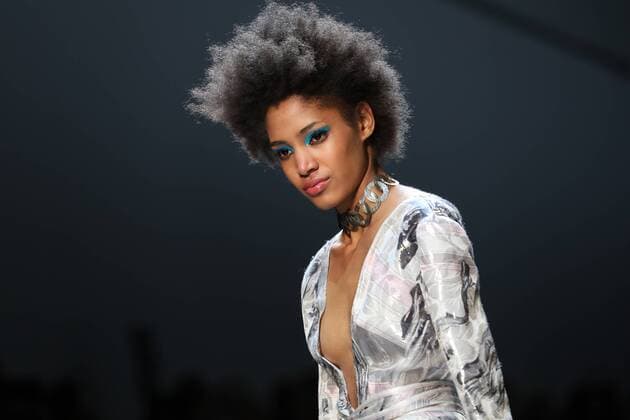 A model takes to the catwalk during the presentation of Leonard Paris show as part of the Fall-Winter 2017-18 Paris Fashion Week on March 6, 2017.  PAR20170306103 MAYAxVIDON-WHITE