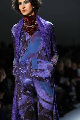 A model takes to the catwalk during the presentation of Leonard Paris show as part of the Fall-Winter 2017-18 Paris Fashion Week on March 6, 2017.  PAR20170306119 MAYAxVIDON-WHITE