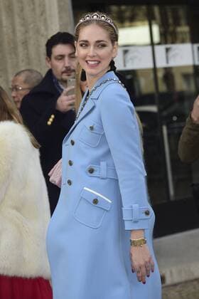 Paris Fashion Week - Gäste der Miu Miu Show Chiara Ferragni CELEBRITIES : Ankunft zur Modenschau von Miu Miu - Paris - 07 03 2017 JBAutissier Panoramic 