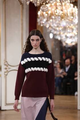 A model takes to the catwalk during the presentation of Paul & Joe s show as part of the Fall-Winter 2017-18 Paris Fashion Week on March 7, 2017.  PAR20170307113 MAYAxVIDON-WHITE