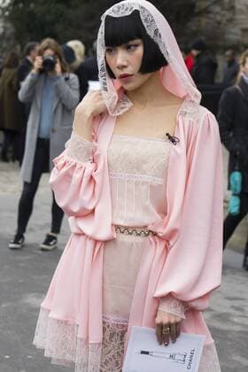 March 7, 2017 - Paris, France - A guest poses after the Chanel show at the Grand Palais during Paris Fashion Week Womenswear FW 17 18 on March 7, 2017 in Paris, France. Paris France  - ZUMAn230 20170307_zaa_n230_436 Copyright: xNataliyaxPetrovax