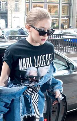 216137 Gitalien Starface 2017-03-07 Etats-Unis Paris Fashion Week. Gigi Hadid lors de son retour a l hotel george v le 07 03 2017 Hadid, Gigi  Copyright: xGitalienx STAR_216137_008