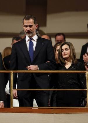Spanisches Königspaar bei Konzert für Terroropfer in Madrid Spanish King Felipe VI (L) and Queen Letizia (R) attend to the concert as a tribute to the Terrorism Victims held at National Auditorium of Madrid, Spain on 08 March 2017. CONCERT AS A TRIBUTE TO THE TERRORISM VICTIMS !ACHTUNG: NUR REDAKTIONELLE NUTZUNG!  Copyright: xJuanJoxMartínx LOS01 20170308-636246016560051542