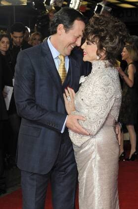 English actress Dame Joan Collins and her husband Percy Gibson attend The World Premiere of The Time of Their Lives at the Curzon Mayfair in London. MARCH 8th 2017  TSTx17497
