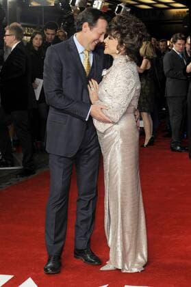 English actress Dame Joan Collins and her husband Percy Gibson attend The World Premiere of The Time of Their Lives at the Curzon Mayfair in London. MARCH 8th 2017  TSTx17497