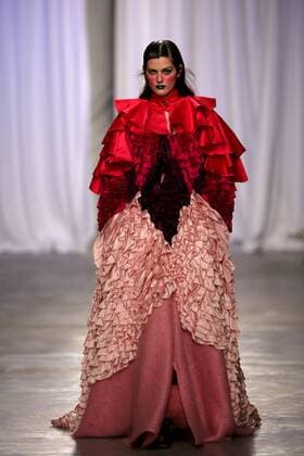 March 10, 2017 - Lisbon, Portugal - A model presents a creation from the Portuguese fashion designer David Ferreira Fall Winter 2017 2018 collection during the Lisbon Fashion Week on March 10, 2017 in Portugal. - ZUMAf123 20170310_zap_f123_008 Copyright: xPedroxFiuzax