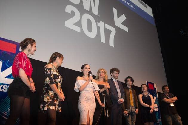 March 12, 2017 - OLIVIA APPLEGATE leads a Q and A after the world premiere of the Honor Farm at the Stateside Theater during SXSW Austin, Texas - ZUMAc112 20170312_zaf_c112_005 Copyright: xSandyxCarsonx