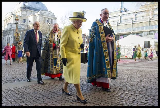 . 13 03 2017. London, United Kingdom. Elizabeth II The Queen Elizabeth II, Head of the Commonwealth, and Prince Philip the Duke of Edinburgh (left), arrive at the Commonwealth Service at Westminster Abbey on Commonwealth Day, in London, UK.  xBenxStevensx xi-Imagesx IIM-14641-0018