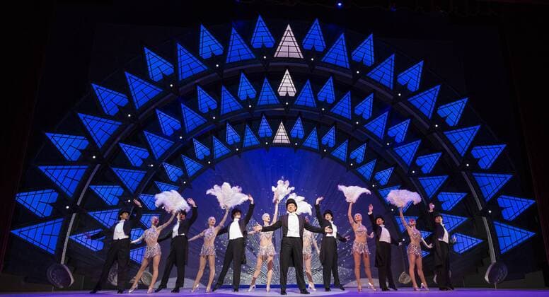 An American in Paris, London, UK London, UK. 14 March 2017. Haydn Oakley (Henri Baurel) at the centre. UK Premiere of the Tony Award-winning new musical An American in Paris at the Dominion Theatre. Directed and choreographed by Christopher Wheeldon, the musical stars Robert Fairchild, Leanne Cope, Haydn Oakley, Zoe Rainey, David Seadon-Young and Jane Asher.