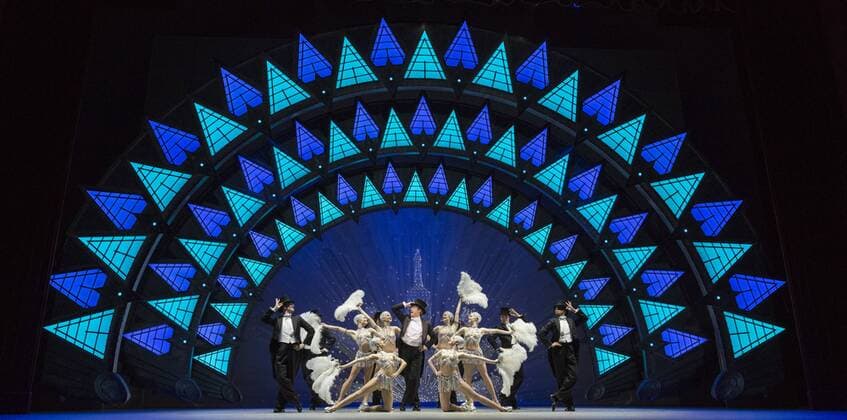 An American in Paris, London, UK London, UK. 14 March 2017. Haydn Oakley (Henri Baurel) at the centre. UK Premiere of the Tony Award-winning new musical An American in Paris at the Dominion Theatre. Directed and choreographed by Christopher Wheeldon, the musical stars Robert Fairchild, Leanne Cope, Haydn Oakley, Zoe Rainey, David Seadon-Young and Jane Asher.
