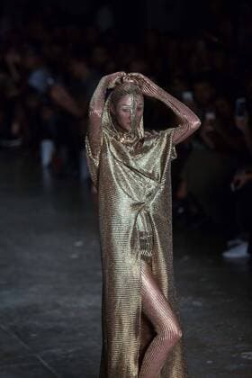 March 14, 2017 - Sao Paulo, Sao Paulo, Brazil - Model presents creation by Lino Villaventura, during the Sao Paulo Fashion Week, N43 winter 2017 edition, in Sao Paulo, Brazil. Sao Paulo Brazil - ZUMAl146 20170314_zaf_l146_110 Copyright: xPauloxLopesx