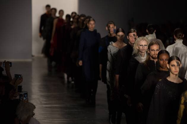 March 14, 2017 - Sao Paulo, Sao Paulo, Brazil - Model presents creation by Lino Villaventura, during the Sao Paulo Fashion Week, N43 winter 2017 edition, in Sao Paulo, Brazil. Sao Paulo Brazil - ZUMAl146 20170314_zaf_l146_112 Copyright: xPauloxLopesx
