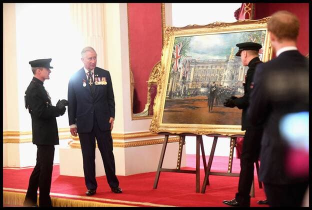 . 14 03 2017. London, United Kingdom. The Royal Gurkha service medals. Prince Charles, Prince of Wales unveils a painting to commemorate the 200th anniversary of The Royal Gurkha Rifles at Buckingham Palace on March 14, 2017 in London, England. 2017 marks the 40th anniversary of The Prince Of Wales as Colonel-in-Chief of The Royal Gurkha Rifles.  xi-Imagesx xPoolx IIM-14660-0045