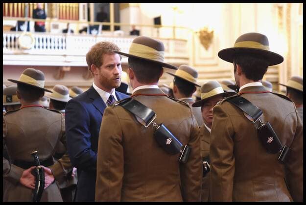 . 14 03 2017. London, United Kingdom. The Royal Gurkha service medals. Prince Harry attends a medal presentation for The Royal Gurkha Rifles at Buckingham Palace on March 14, 2017 in London, England. 2017 marks the 40th anniversary of The Prince Of Wales as Colonel-in-Chief of The Royal Gurkha Rifles.  xi-Imagesx xPoolx IIM-14660-0030