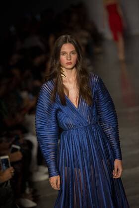 March 15, 2017 - Sao Paulo, Sao Paulo, Brazil - Model presents creation by Fabiana Milazzo, during the Sao Paulo Fashion Week, N43 winter 2017 edition, in Sao Paulo, Brazil. Sao Paulo Brazil - ZUMAl146 20170315_zaf_l146_061 Copyright: xPauloxLopesx