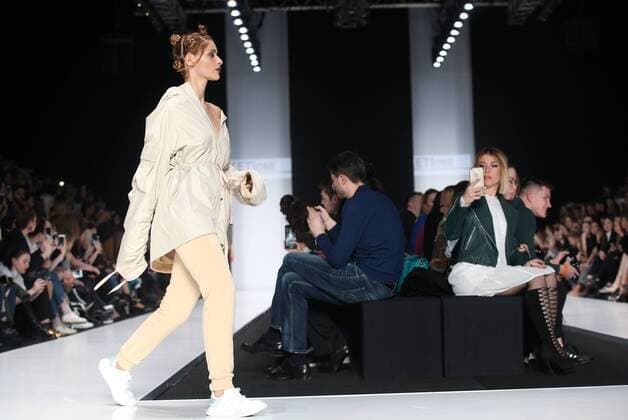 MOSCOW, RUSSIA - MARCH 15, 2017: A model showcases creations during a runway show for singer and designer Keti Topuria s collection at the 2017 Mercedes-Benz Fashion Week Russia at Manege Central Exhibition Hall. Anton Novoderezhkin TASS  TS0445F5