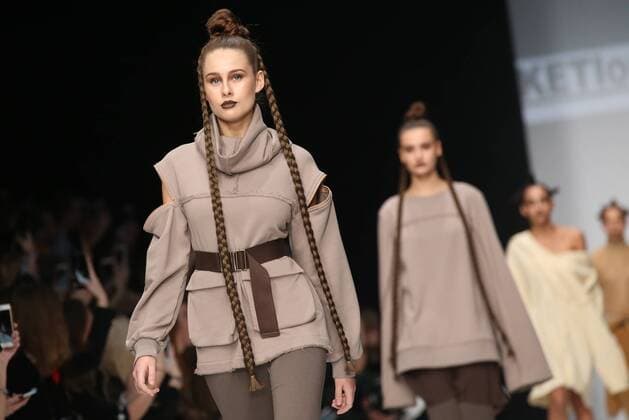 MOSCOW, RUSSIA - MARCH 15, 2017: Models showcase creations during a runway show for singer and designer Keti Topuria s collection at the 2017 Mercedes-Benz Fashion Week Russia at Manege Central Exhibition Hall. Anton Novoderezhkin TASS  TS044601