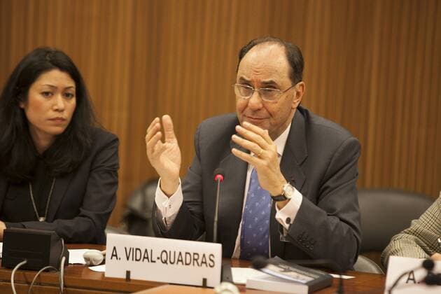 March 14, 2017 - Geneva, Switzerland - Alejo Vidal-Quadras, Former Vice-President of European Parliament and President of International Committee in Search of Justice(ISJ) at UN Geneva Head Quarter, Switzerland, on March 14, 2017. UN NGOs and experts called for international inquiry into the 1988 mass executions in Iran. Accountability needed to guarantee non-recurrence. Geneva Switzerland  - ZUMAn230 20170314_zaa_n230_558 Copyright: xSiavoshxHosseinix