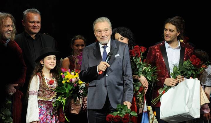 Czech singer Karel Gott attends the premiere of musical The Time of Roses , based on famous songs from his repertoire, in Karlin Theatre in Prague, Czech Republic, on Thursday, March 16, 2017. Gott himself will not play in the musical, but he works as its supervisor. (CTKxPhoto VeronikaxSimkova) CTKPhotoP201703170031201 