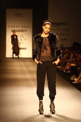 Amazon India Fashion Week design by Vineet Bahl Model walks during Amazon India Fashion Week design by Vineet bahl at JLN Stadium in Delhi.  ShrikantxSingh