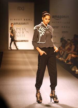Amazon India Fashion Week design by Vineet Bahl Model walks during Amazon India Fashion Week design by Vineet bahl at JLN Stadium in Delhi.  ShrikantxSingh