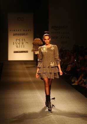 Amazon India Fashion Week design by Vineet Bahl Model walks during Amazon India Fashion Week design by Vineet bahl at JLN Stadium in Delhi.  ShrikantxSingh
