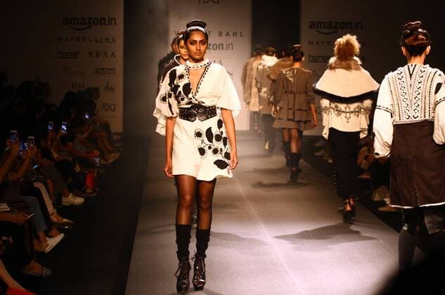 Amazon India Fashion Week design by Vineet Bahl Model walks during Amazon India Fashion Week design by Vineet bahl at JLN Stadium in Delhi.  ShrikantxSingh