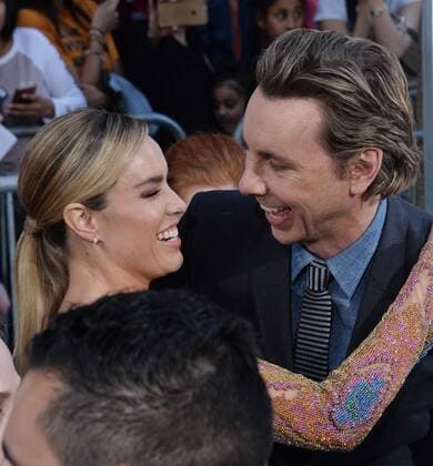 Cast members Jessica McNamee and Dax Shepard greet each other during the premiere of the motion picture comedy CHIPS at TCL Chinese Theatre in the Hollywood section of Los Angeles on March 20, 2017. Storyline: A rookie officer is teamed with a hardened pro at the California Highway Patrol, though the newbie soon learns his partner is really an undercover Fed investigating a heist that may involved some crooked cops.  LAP2017032043 JIMxRUYMEN