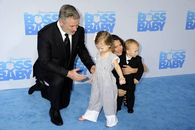 Alec Baldwin mit Tochter Carmen Gabriela Baldwin, Sohn Rafael Thomas Baldwin und Gattin Hilaria Baldwin bei der Premiere des Kinofilms The Boss Baby im AMC Loews Lincoln Square. New York, 20.03.2017 Foto:xD.xVanxTinex xFuturexImage