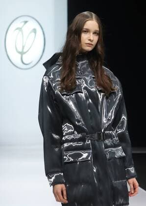 MOSCOW, RUSSIA - MARCH 21, 2017: A model showcases creations during a runway show for the Fall Winter 2017 pret-a-porter collection by Russian fashion designer Valentin Yudashkin at the 37th Moscow Fashion Week at Moscow s Gostiny Dvor Shopping and Exhibition Centre. Stanislav Krasilnikov TASS  TS045060