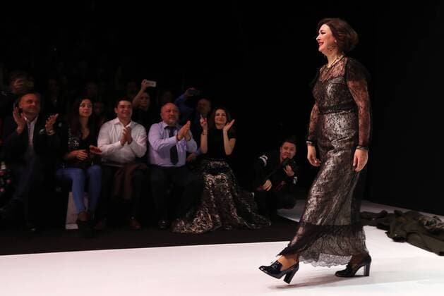MOSCOW, RUSSIA - MARCH 22, 2017: Designer Elena Shipilova after a catwalk show for her Fall Winter 2017-2018 collection at the Moscow Fashion Week, at Moscow s Gostiny Dvor Shopping and Exhibition Centre. Vyacheslav Prokofyev TASS  TS0451E1