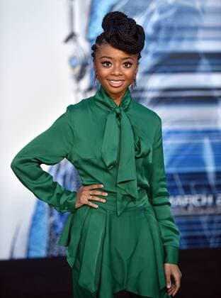 Skai Jackson attends the Power Rangers premiere at the Westwood Village Theatre in Los Angeles on March 22, 2017.  LAP20170322836 CHRISTINExCHEW