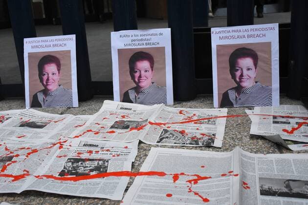 March 25, 2017 - Mexico City, Mexico - portrait of murdered journalist Miroslava Breach during a protest against of journalists murdered in Mexico at Reforma Avenue on March 25, 2017 in Mexico City, Mexico Mexico City Mexico  - ZUMAn230 20170325_zaa_n230_565 Copyright: xCarlosxTischlerx