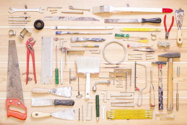 Various tools on wood  CMF00645