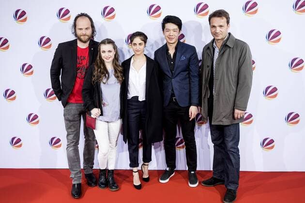Andreas Leopold Schadt, Julia Niegel, Yasmina Al Zihairi, Yung Ngo und Mathias Herrmann bei der Premiere des SAT.1 TV-Films Nackt. Das Netz vergisst nie in der Astor Film Lounge. Berlin, 27.03.2017 Foto:xB.xKriemannx xFuturexImage